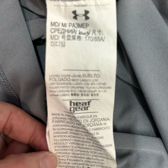 Under Armour ColdBlack Performance Gray Polo Shirt Heat Gear Loose Fit Medium - Picture 12 of 14